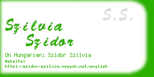 szilvia szidor business card